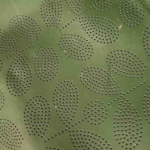 Orla Kiely Sixties Stem Punched Leather Juniper Shoulder Bag - Picture 5 of 12